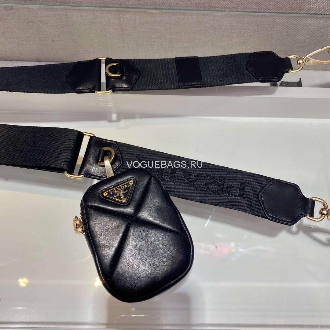Prada 1BC151 Prada Padded Calfskin Shoulder Bag in Black