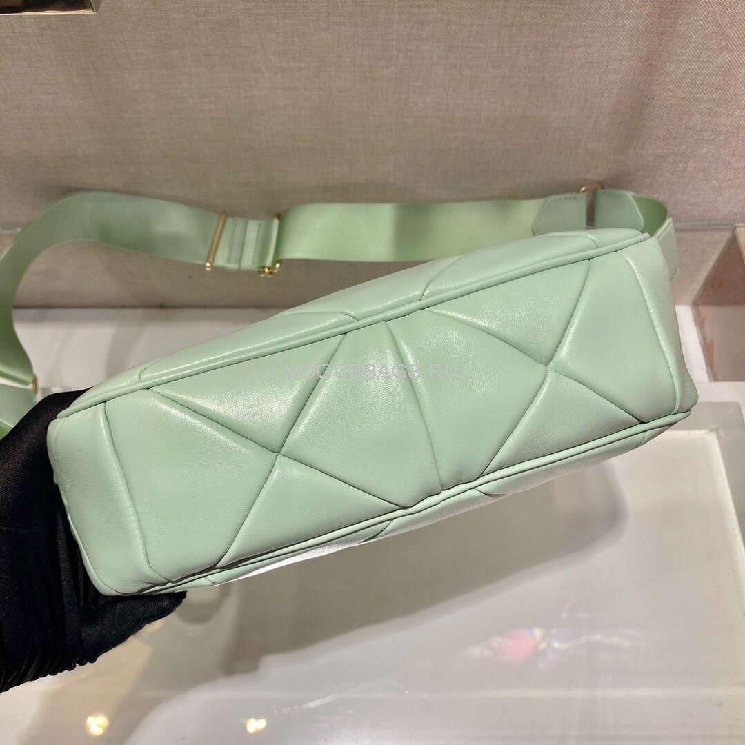 Prada 1BC151 Prada Padded Calfskin Shoulder Bag in Green