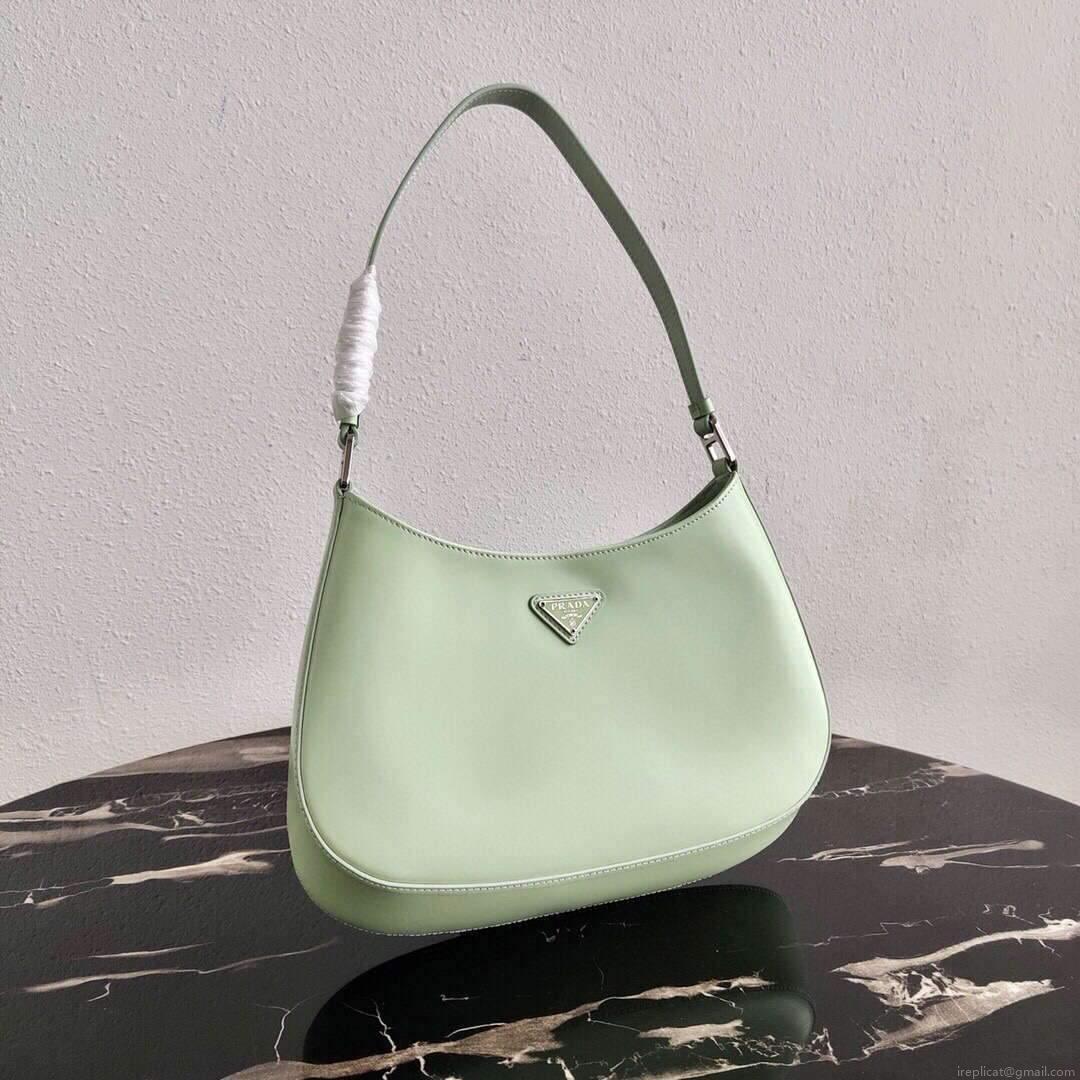 Prada 1BC499 Prada Cleo Brushed Leather Shoulder Bag in Green