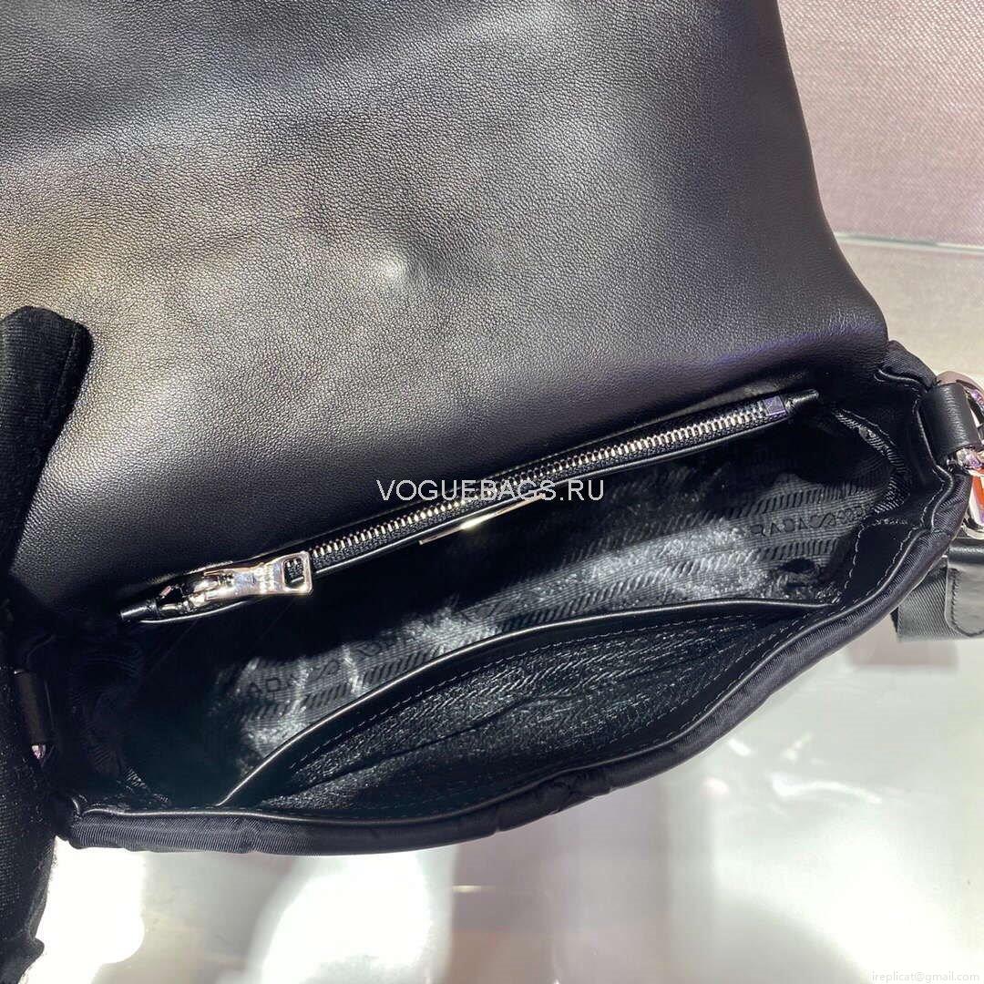 Prada 1BD292 Prada Three In One Nylon Shoulder Bag Black