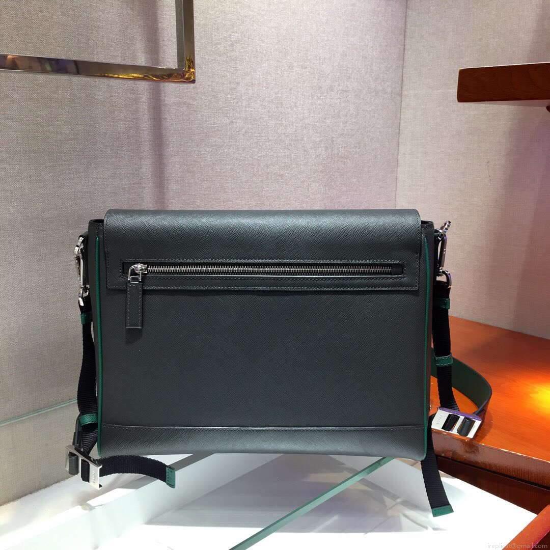 Prada 2VD018 Shoulder Bag Men Black and Green