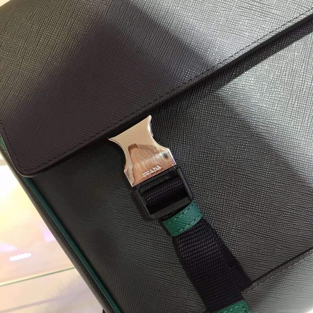 Prada 2VD018 Shoulder Bag Men Black and Green