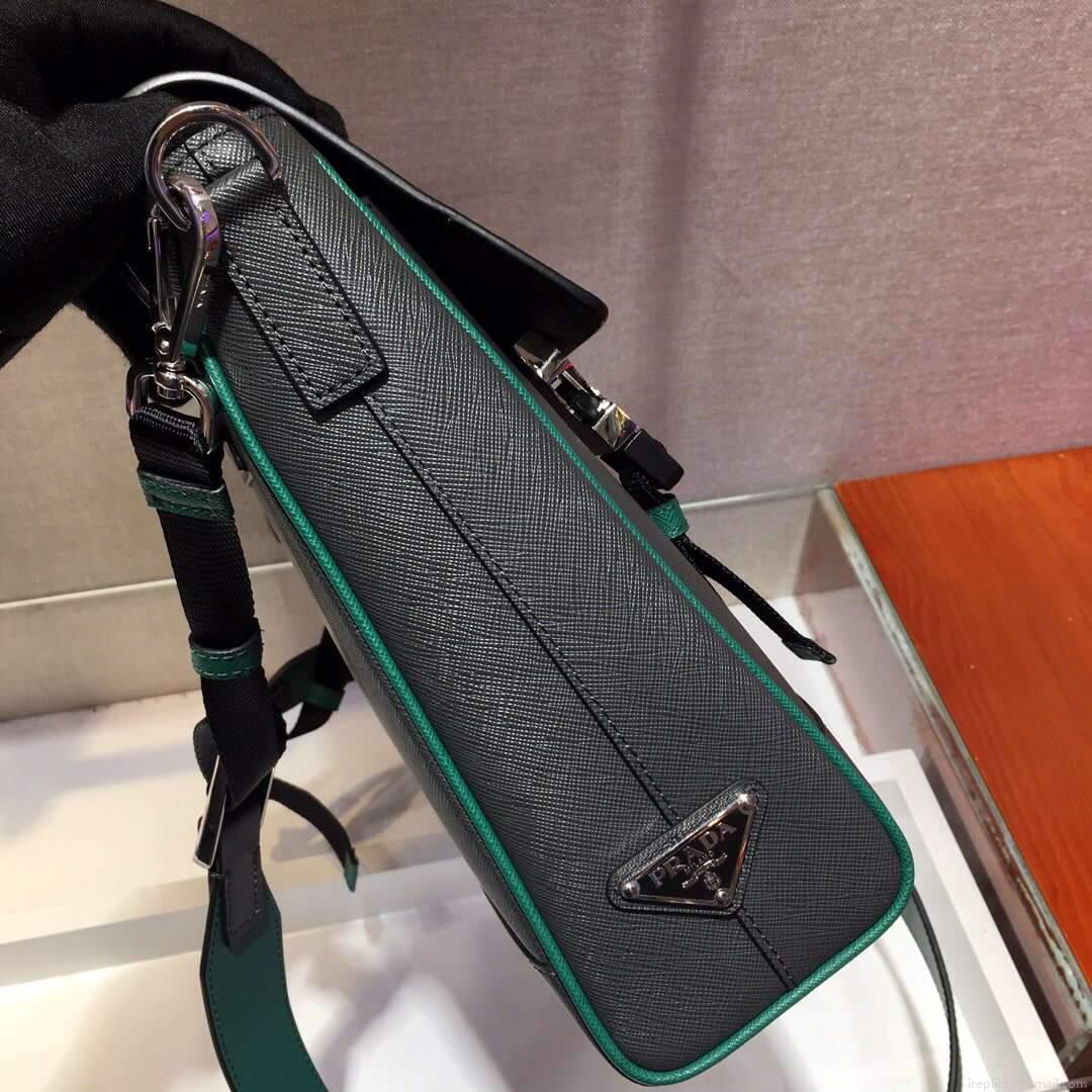 Prada 2VD018 Shoulder Bag Men Black and Green