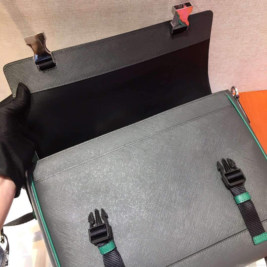 Prada 2VD018 Shoulder Bag Men Black and Green