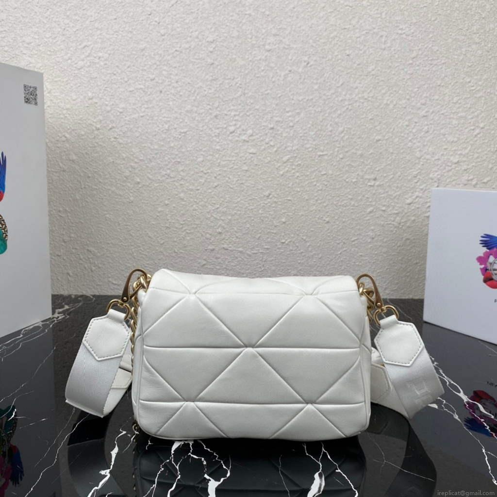 Prada 1BD292 Prada System nappa leather patchwork Bag White