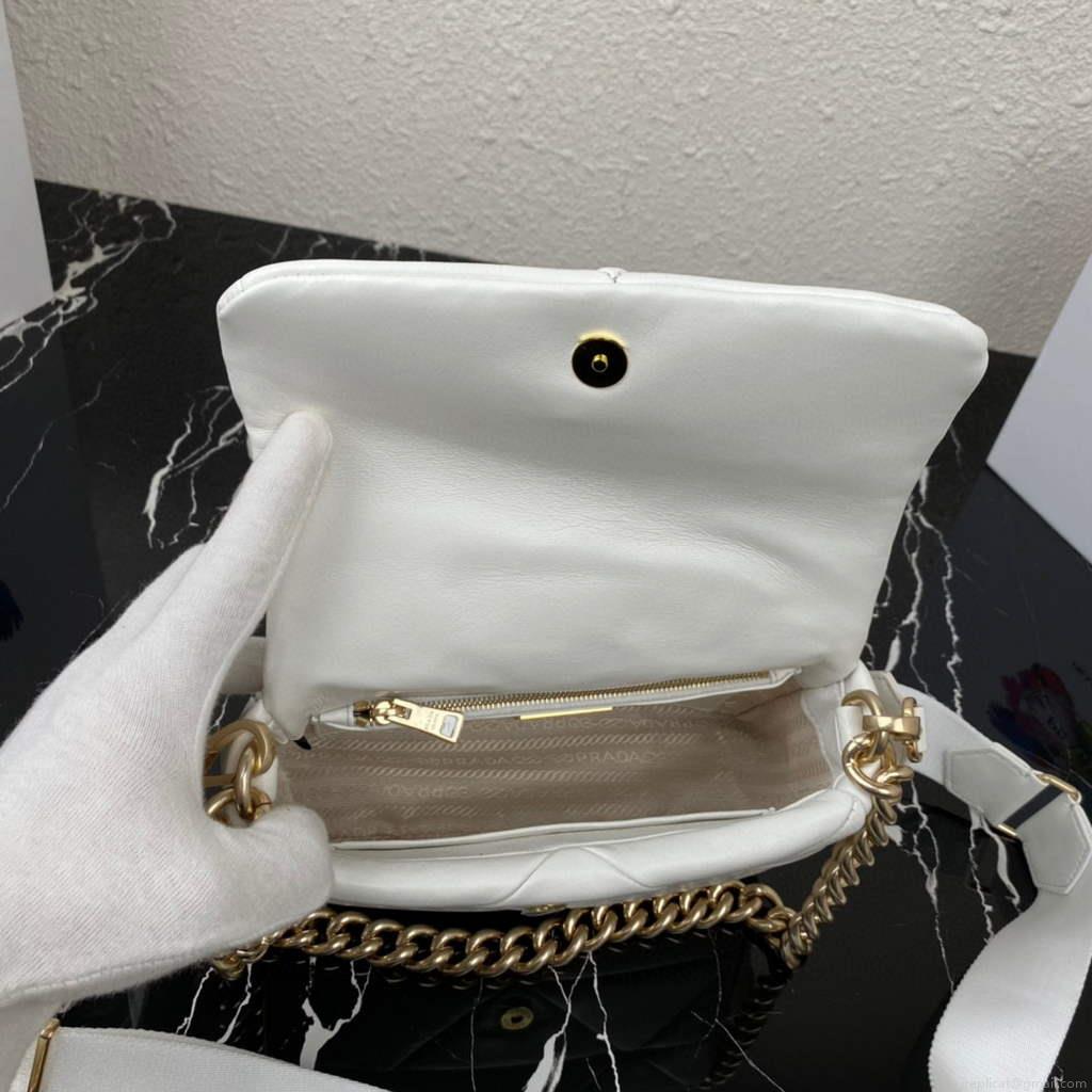 Prada 1BD292 Prada System nappa leather patchwork Bag White