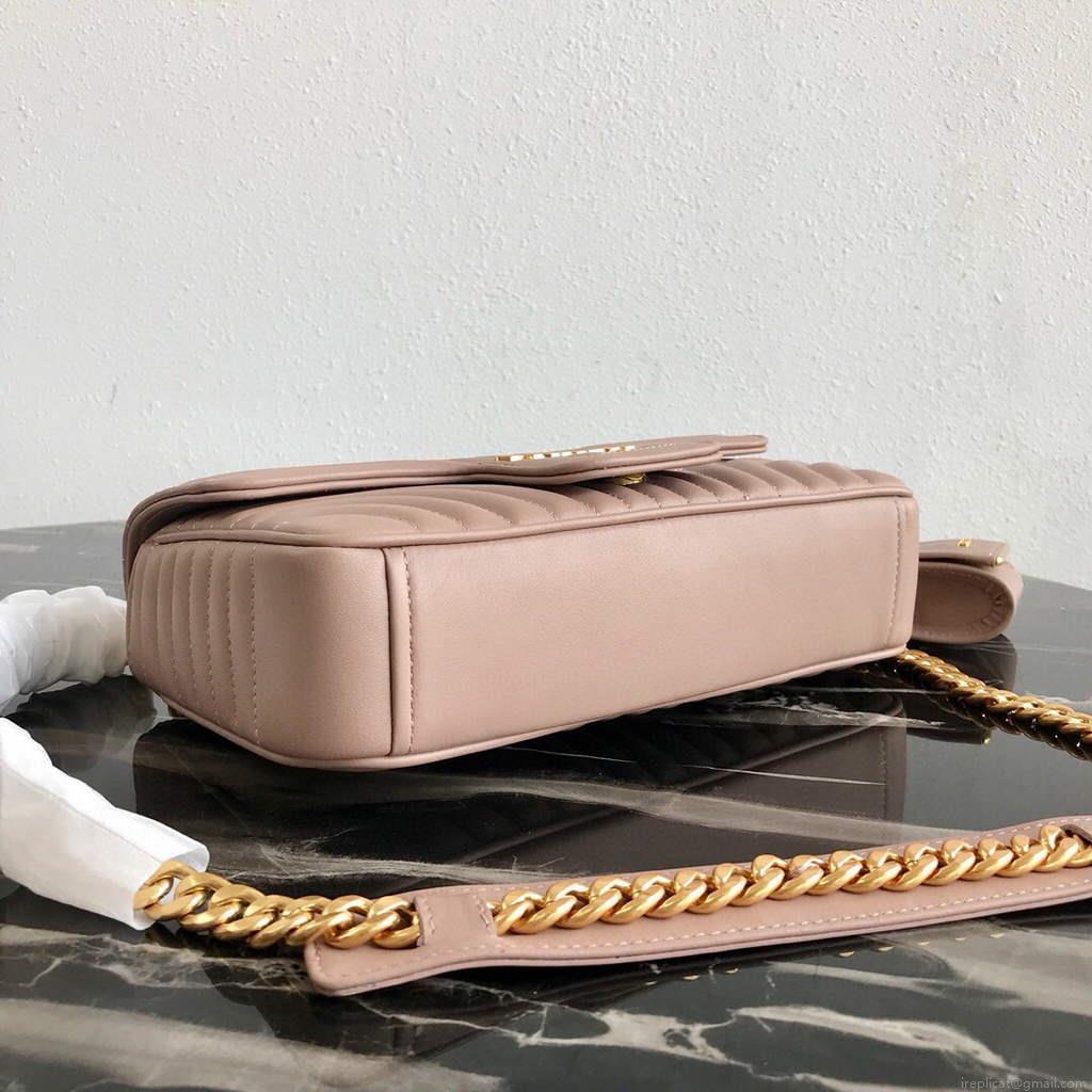 Prada 1BD108 Medium Leather Prada Diagramme Bag Apricot