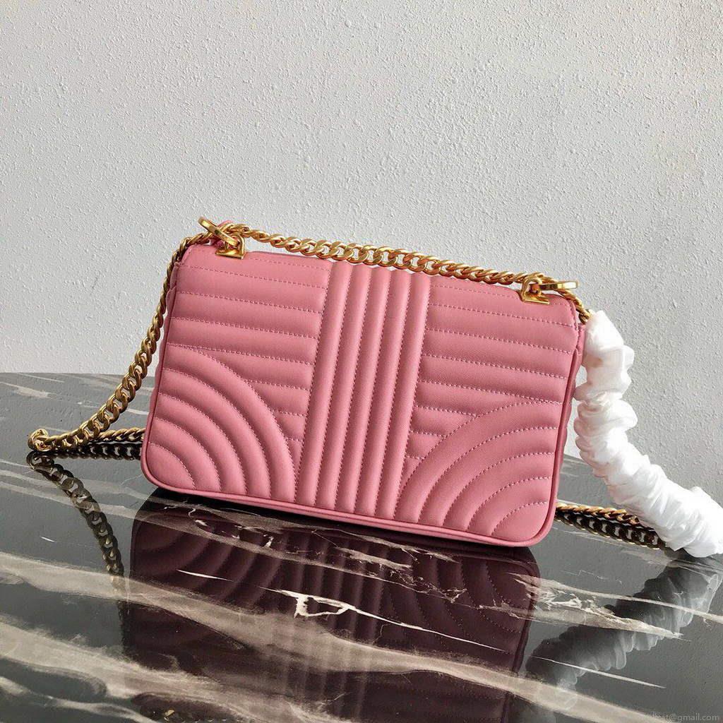Prada 1BD108 Medium Leather Prada Diagramme Bag Pink