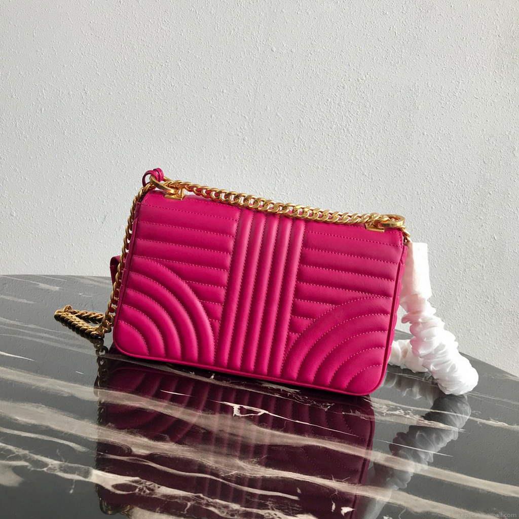 Prada 1BD108 Medium Leather Prada Diagramme Bag Plum