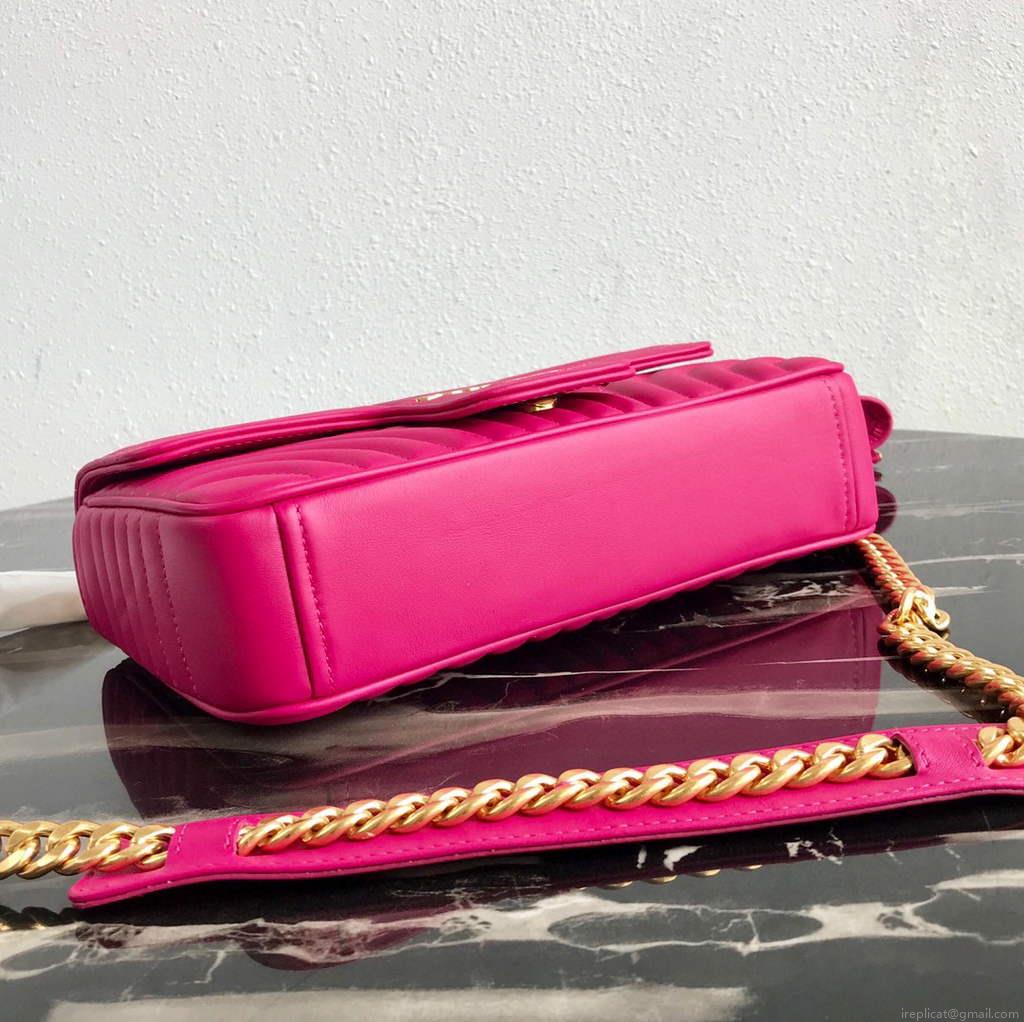 Prada 1BD108 Medium Leather Prada Diagramme Bag Plum
