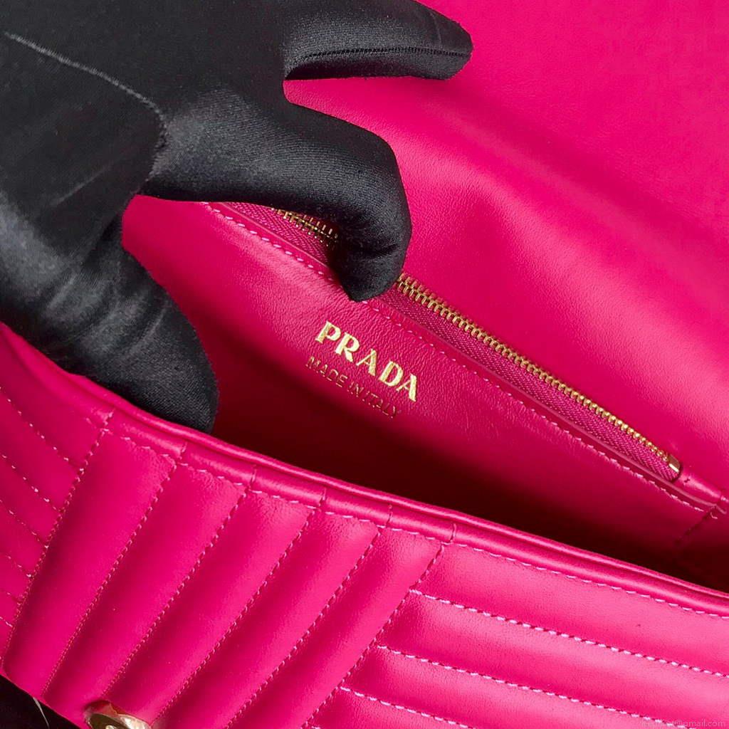 Prada 1BD108 Medium Leather Prada Diagramme Bag Plum