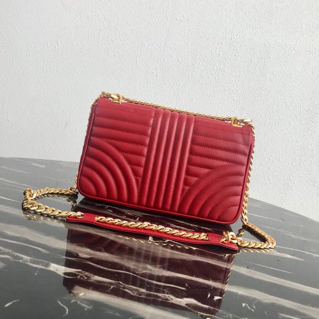 Prada 1BD108 Medium Leather Prada Diagramme Bag Red