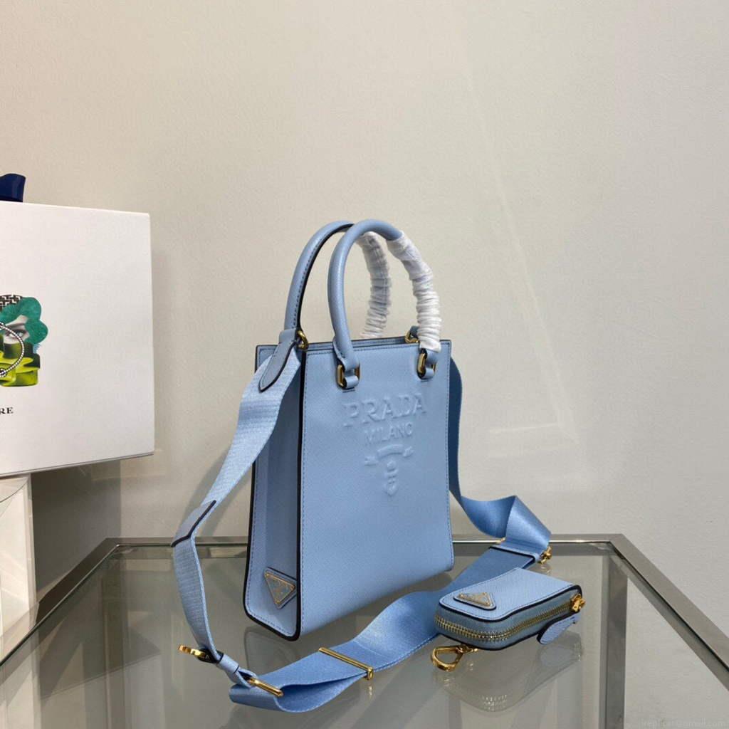 Prada 1BA333 Small Saffiano leather handbag Blue