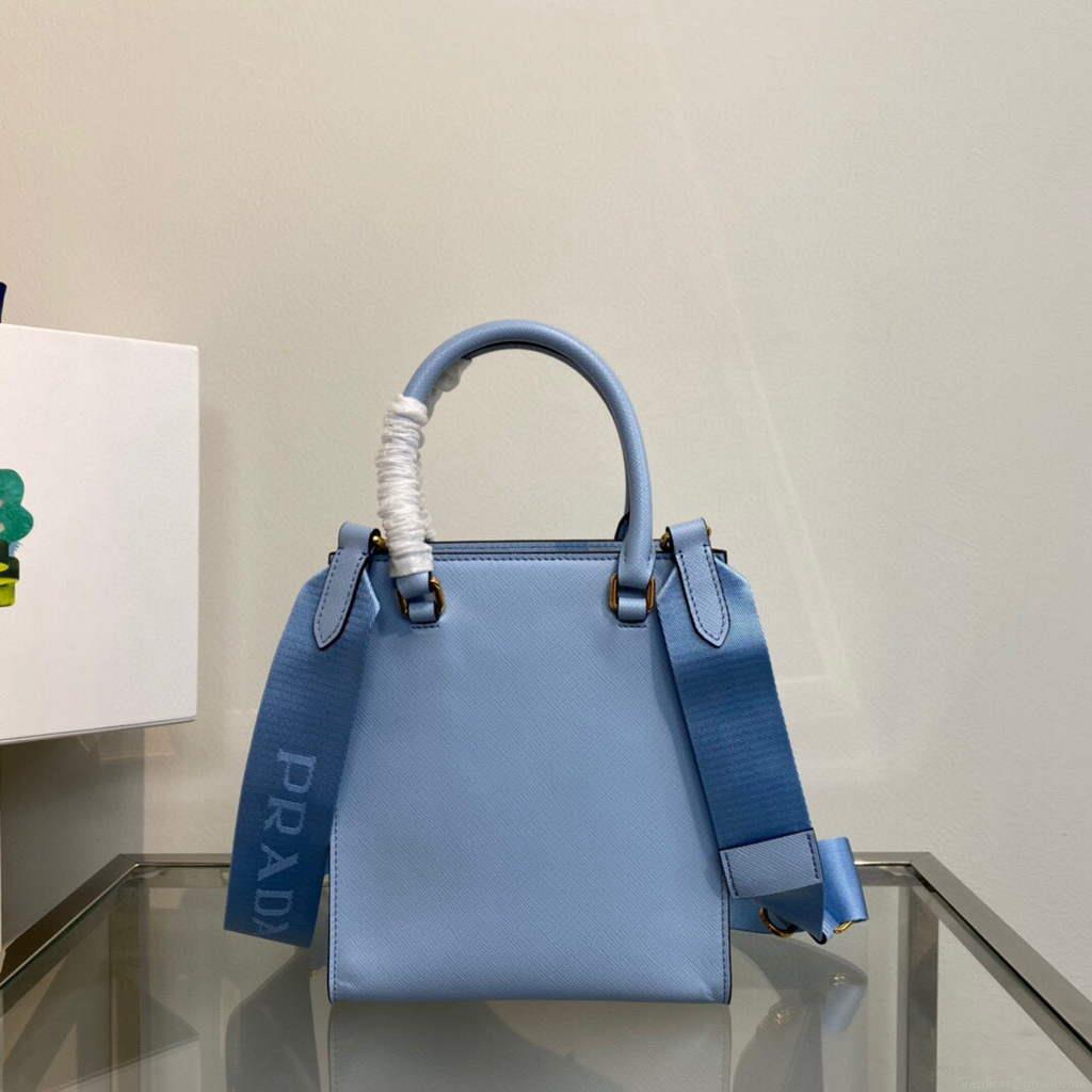 Prada 1BA333 Small Saffiano leather handbag Blue