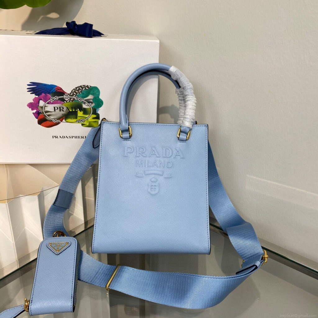 Prada 1BA333 Small Saffiano leather handbag Blue
