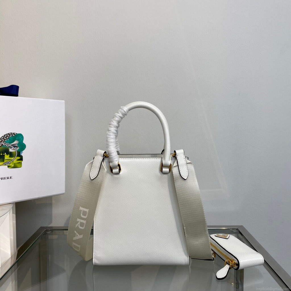 Prada 1BA333 Small Saffiano leather handbag White