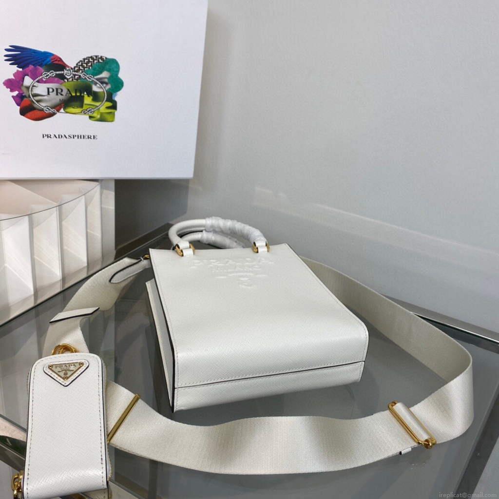 Prada 1BA333 Small Saffiano leather handbag White