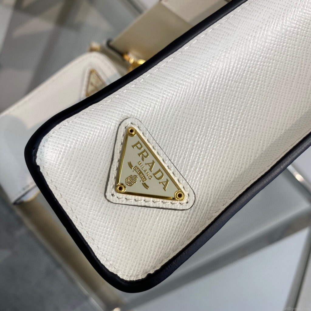 Prada 1BA333 Small Saffiano leather handbag White