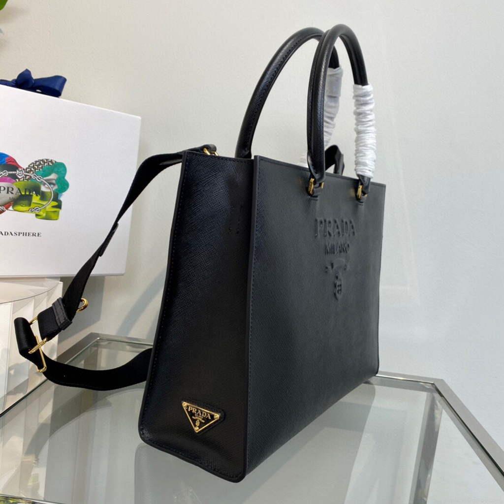 Prada 1BA335 Large Saffiano leather handbag Black