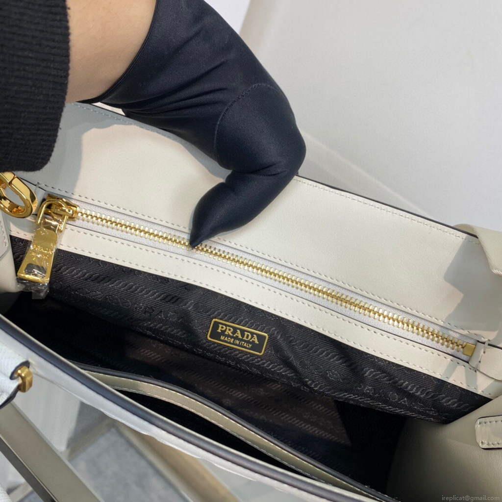 Prada 1BA335 Large Saffiano leather handbag White
