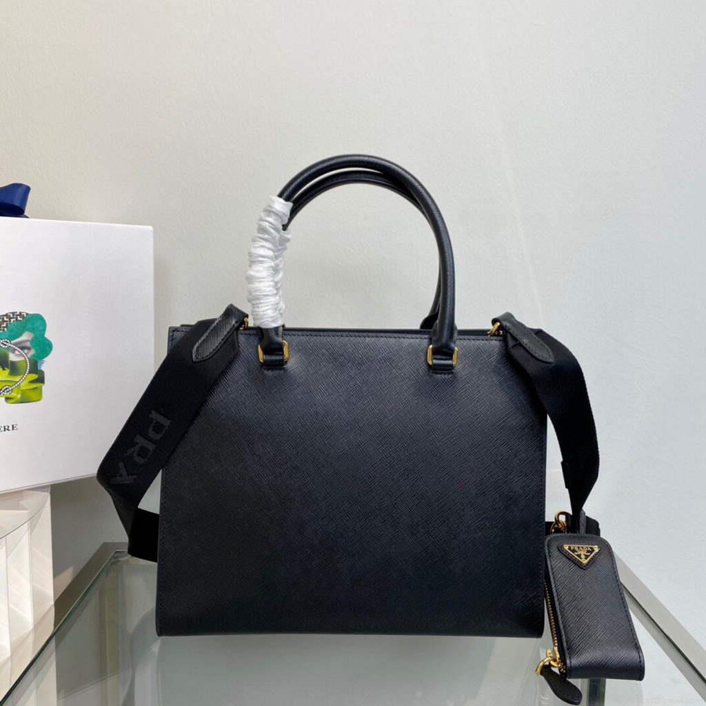 Prada 1BA337 Medium Saffiano leather handbag Black