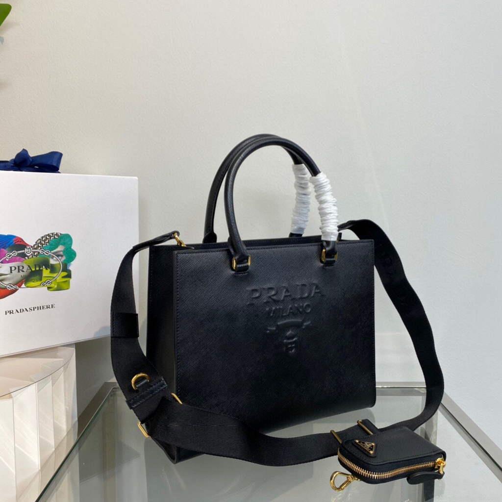 Prada 1BA337 Medium Saffiano leather handbag Black