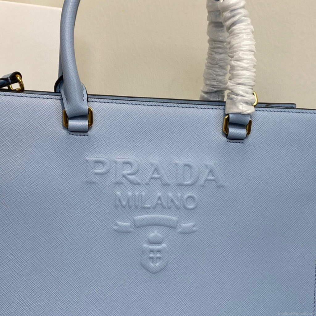Prada 1BA337 Medium Saffiano leather handbag Blue