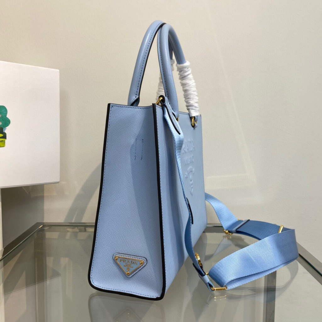 Prada 1BA337 Medium Saffiano leather handbag Blue