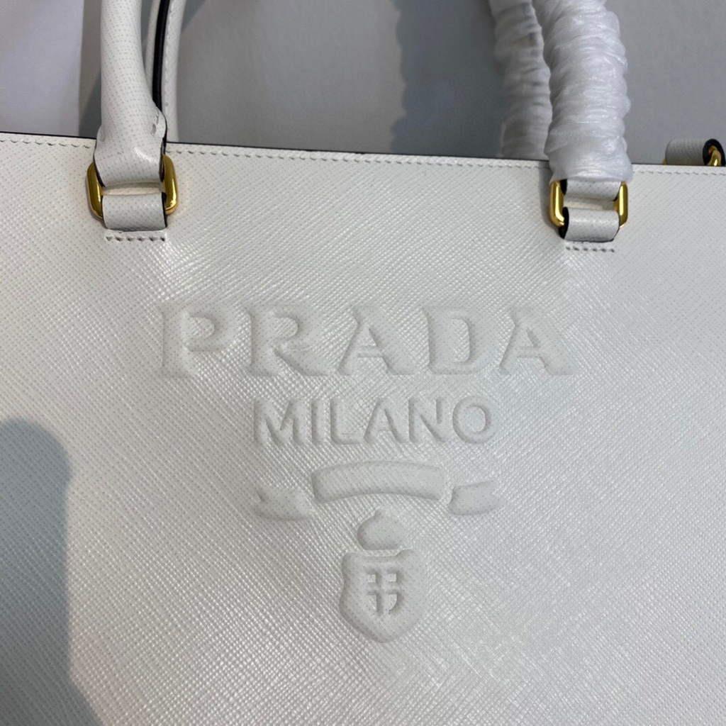 Prada 1BA337 Medium Saffiano leather handbag White