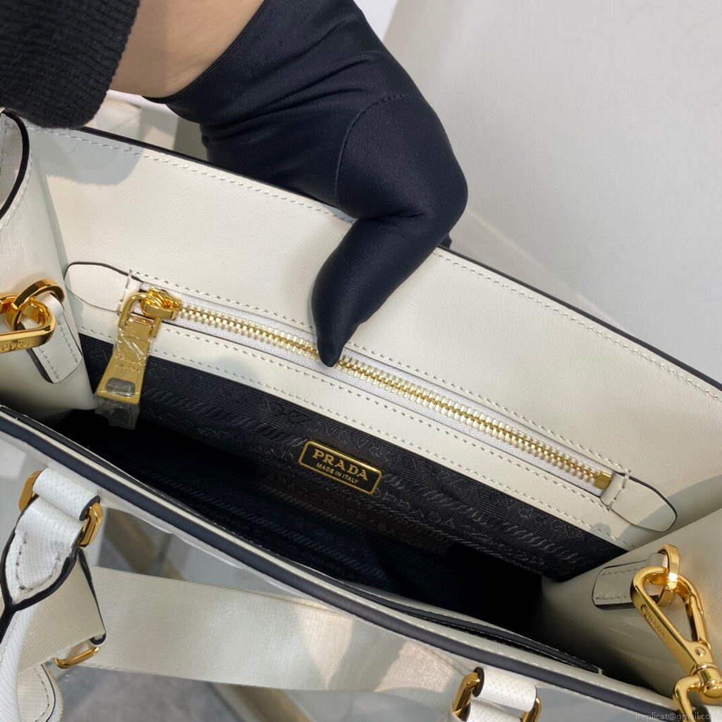Prada 1BA337 Medium Saffiano leather handbag White
