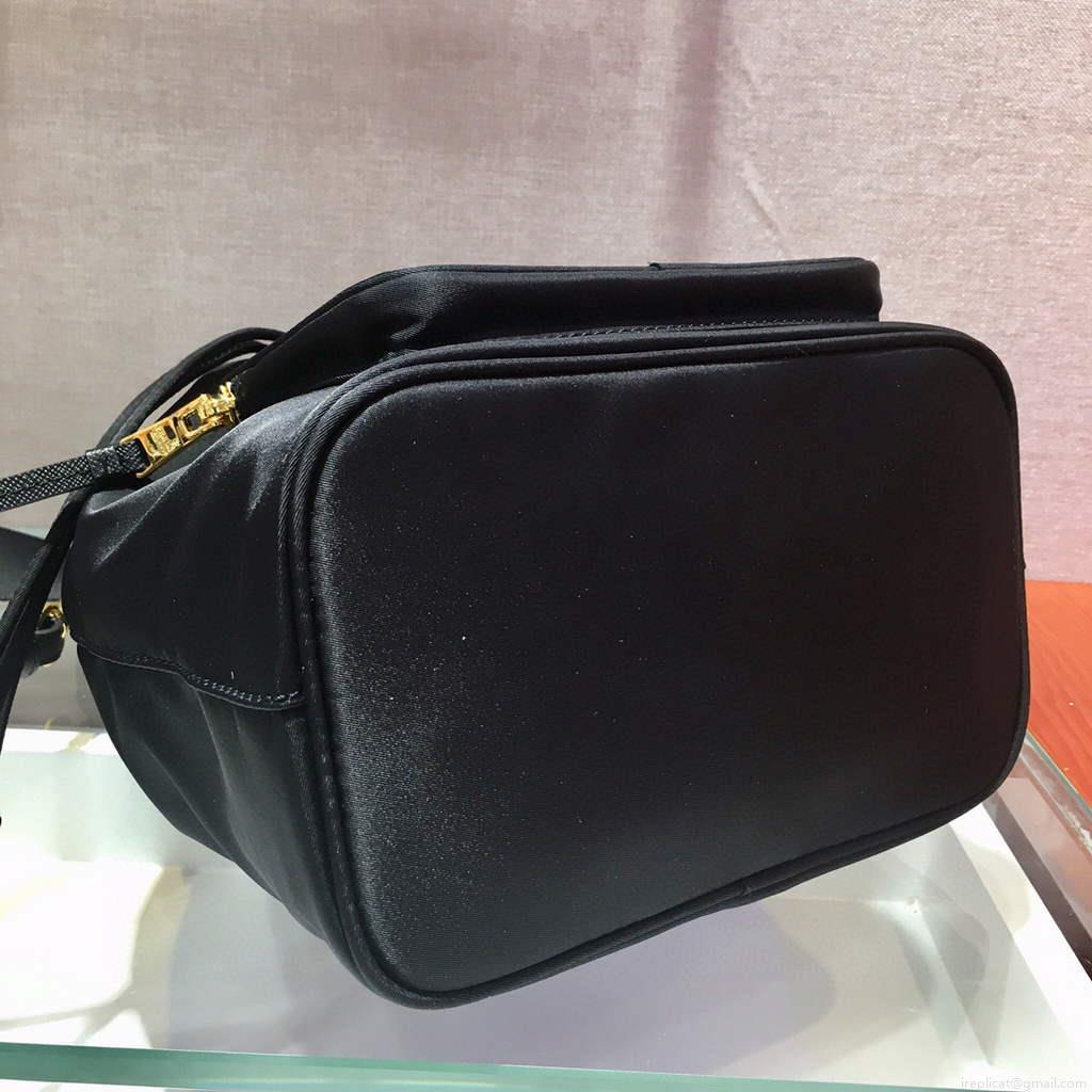 Prada 1BH097 Bucket Jacquard Logo Convertible Medium black