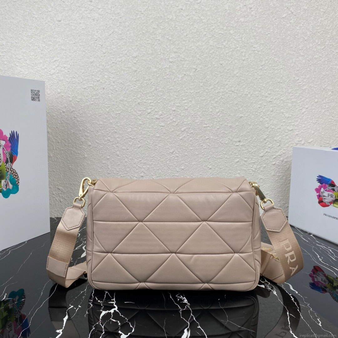 Prada 1BD291 Prada System nappa leather patchwork bag Apricot