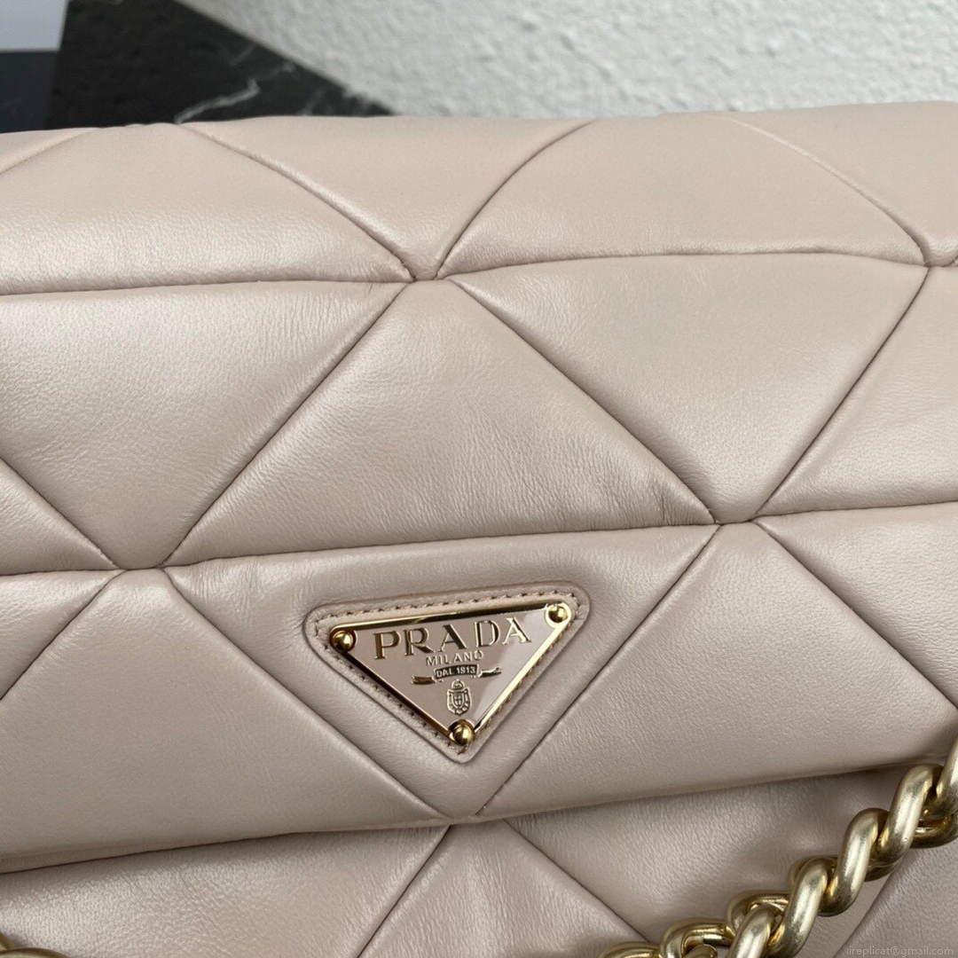 Prada 1BD291 Prada System nappa leather patchwork bag Apricot