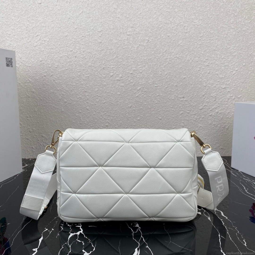 Prada 1BD291 Prada System nappa leather patchwork bag White