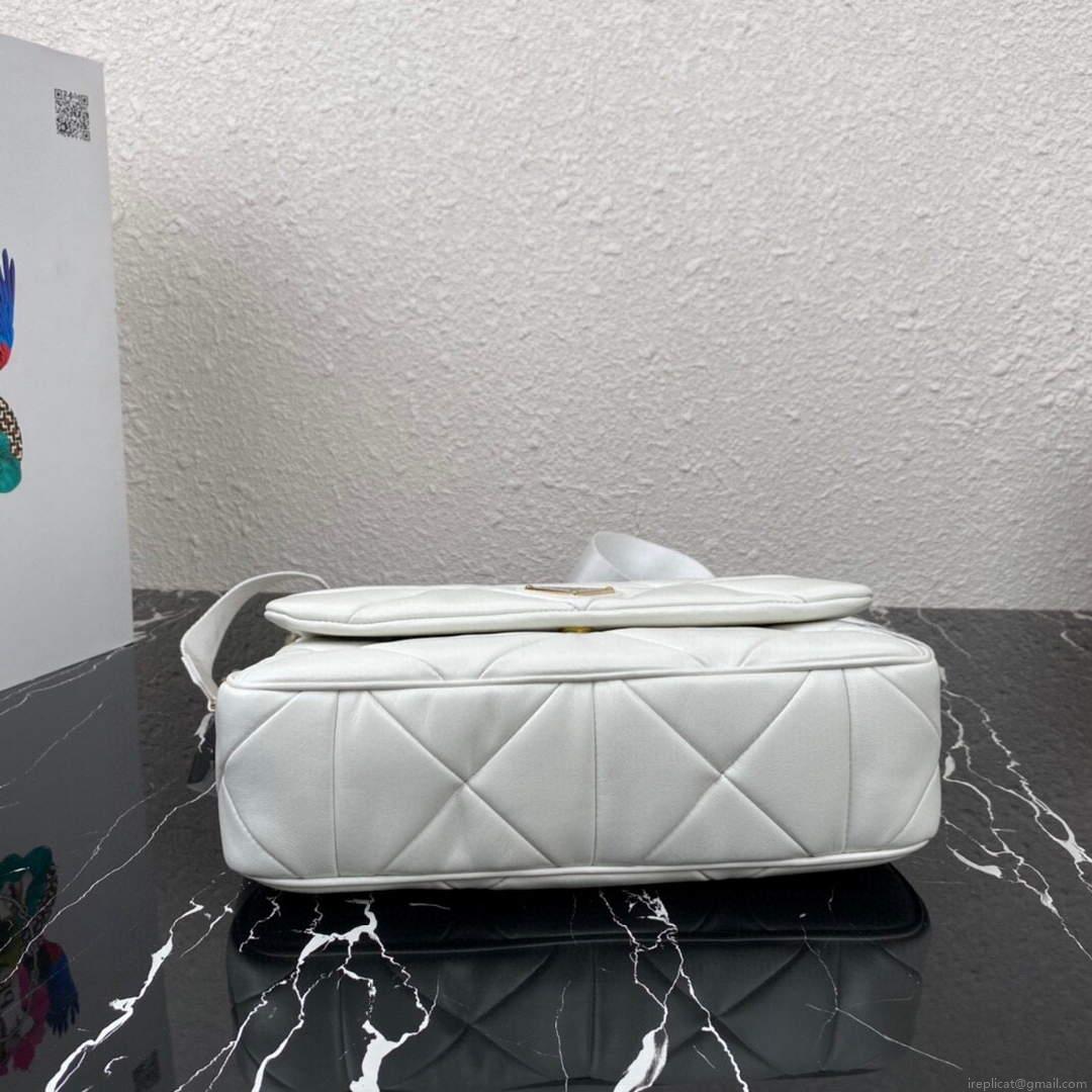 Prada 1BD291 Prada System nappa leather patchwork bag White