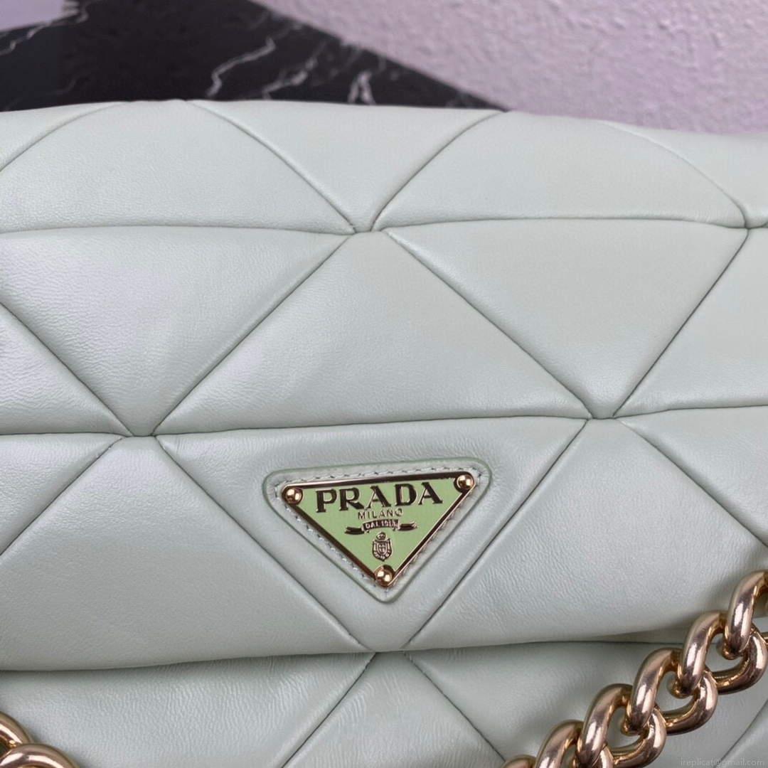 Prada 1BD291 Prada System nappa leather patchwork bag Light Green