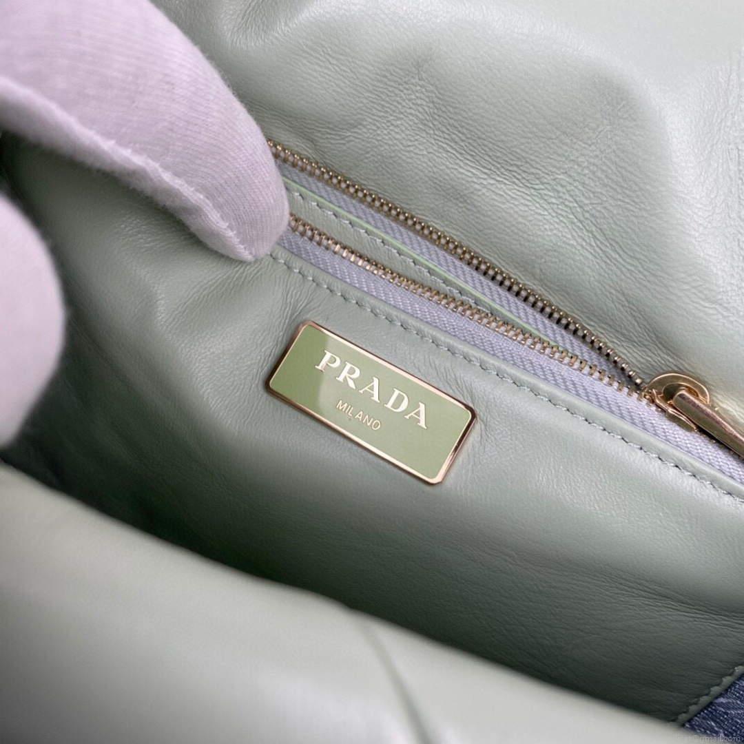 Prada 1BD291 Prada System nappa leather patchwork bag Light Green
