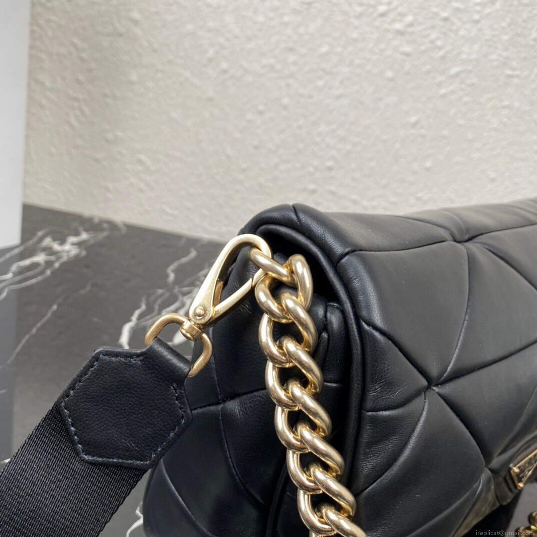 Prada 1BD291 Prada System nappa leather patchwork bag Black