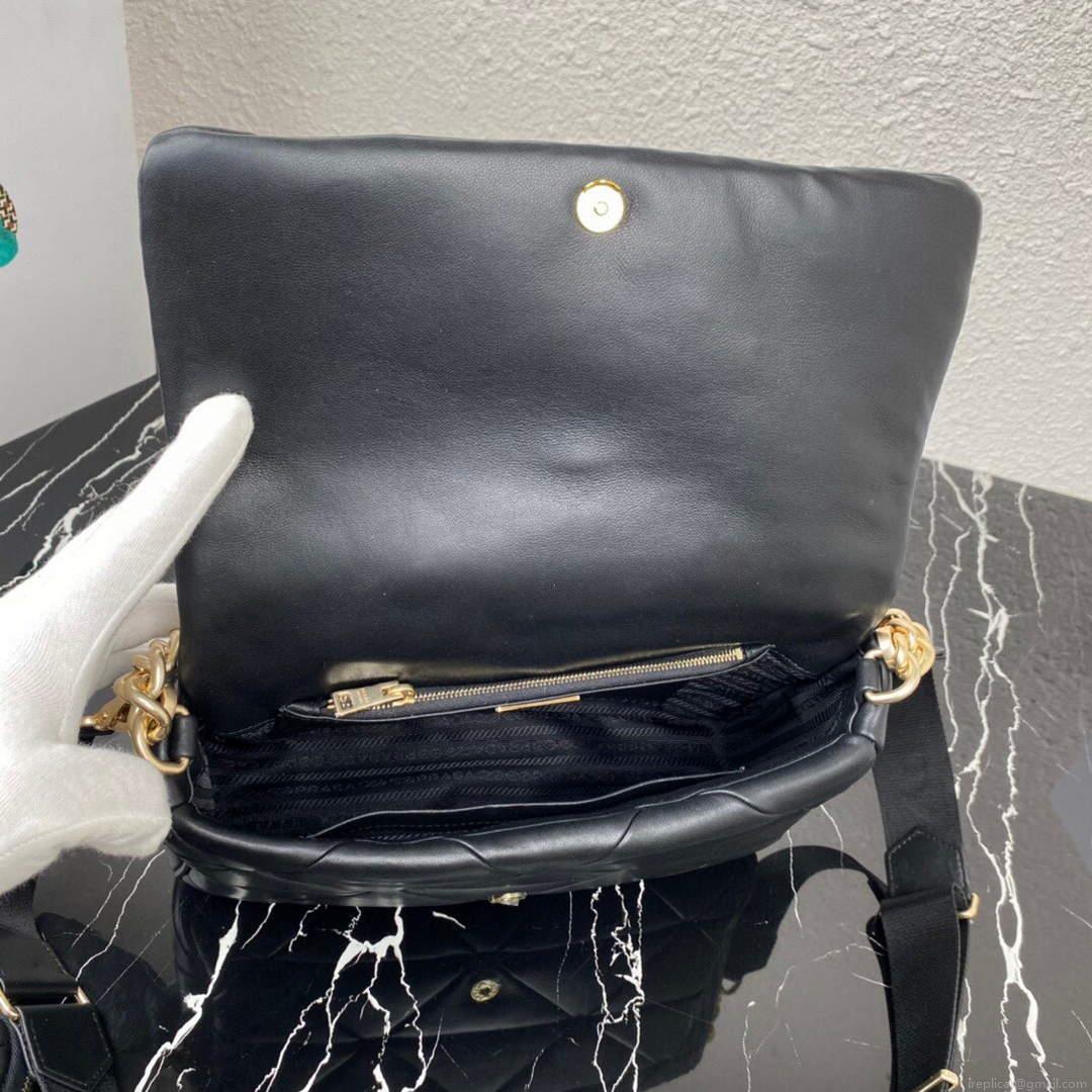 Prada 1BD291 Prada System nappa leather patchwork bag Black