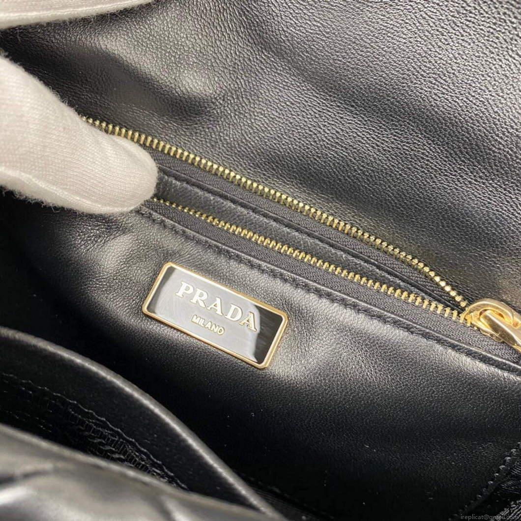 Prada 1BD291 Prada System nappa leather patchwork bag Black
