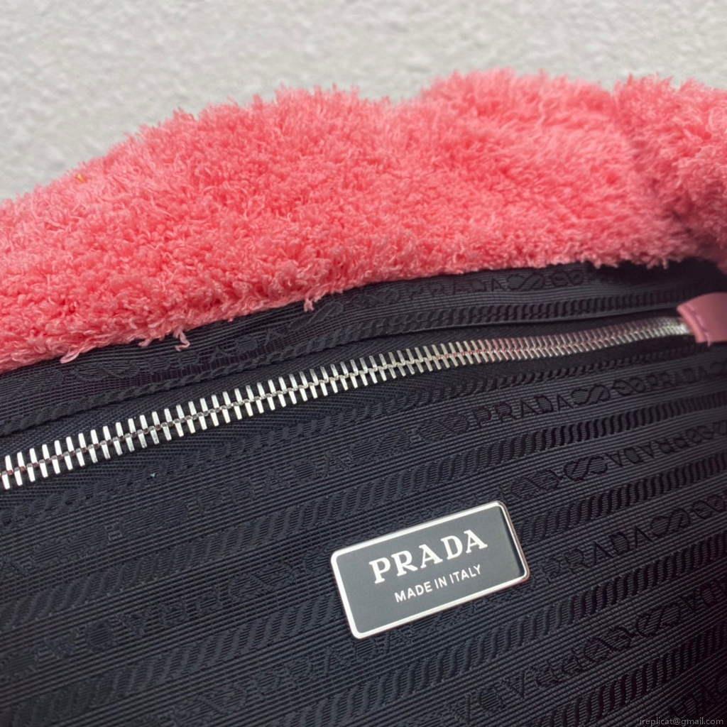 Prada 1BG130 Shearling Tote Shoulder bag Plum