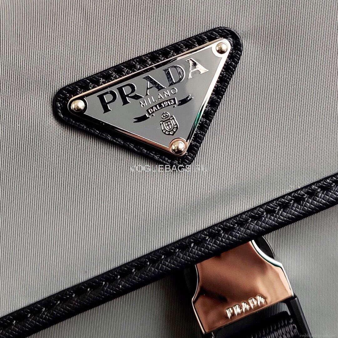 Prada 2VH110 Nylon Cross Body Bag Gray