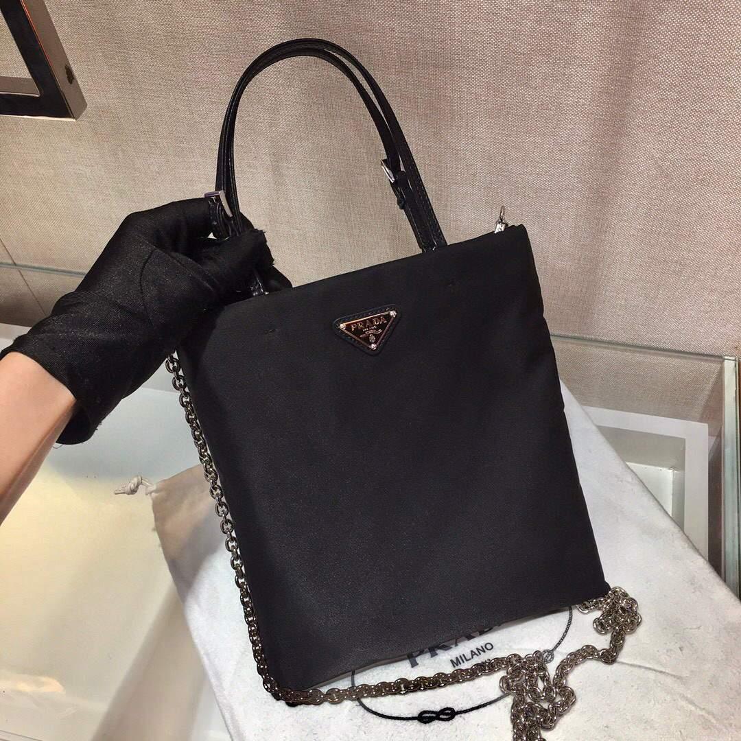 Prada 1BA252 Nylon Handbag Black