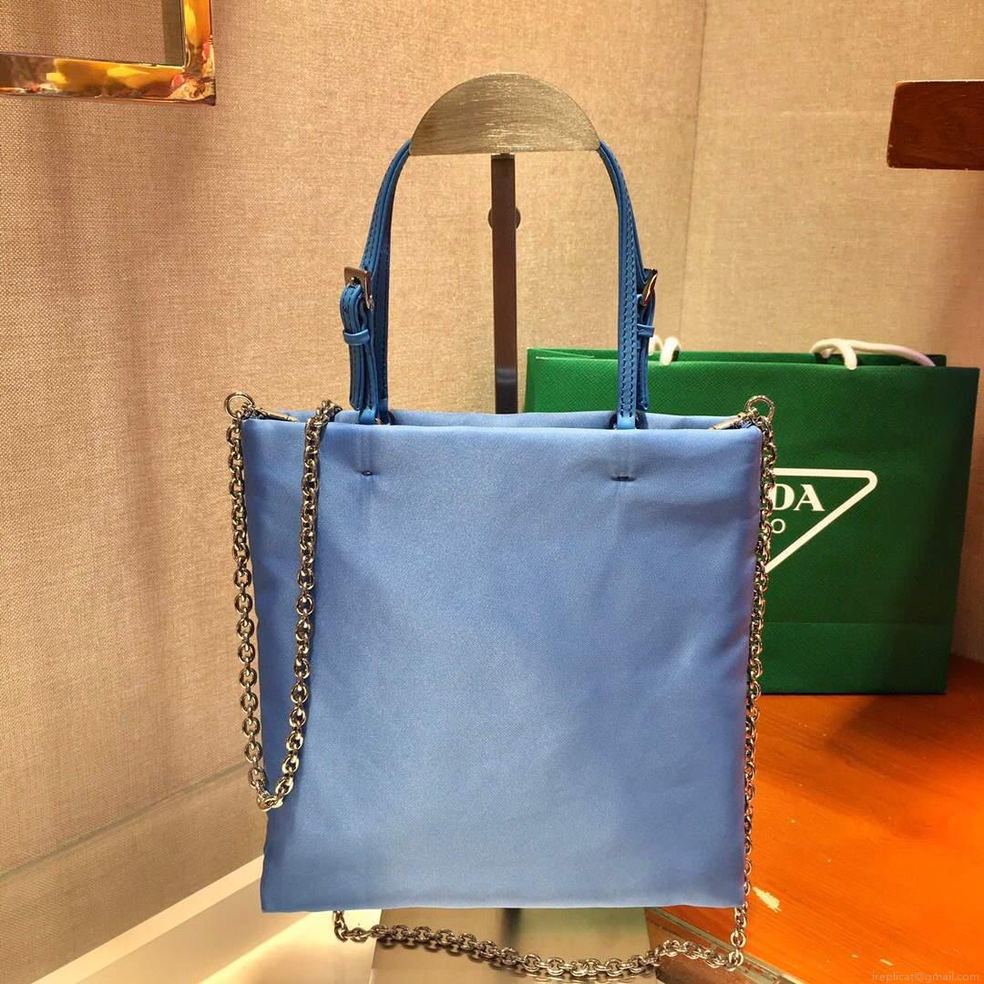 Prada 1BA252 Nylon Handbag Blue