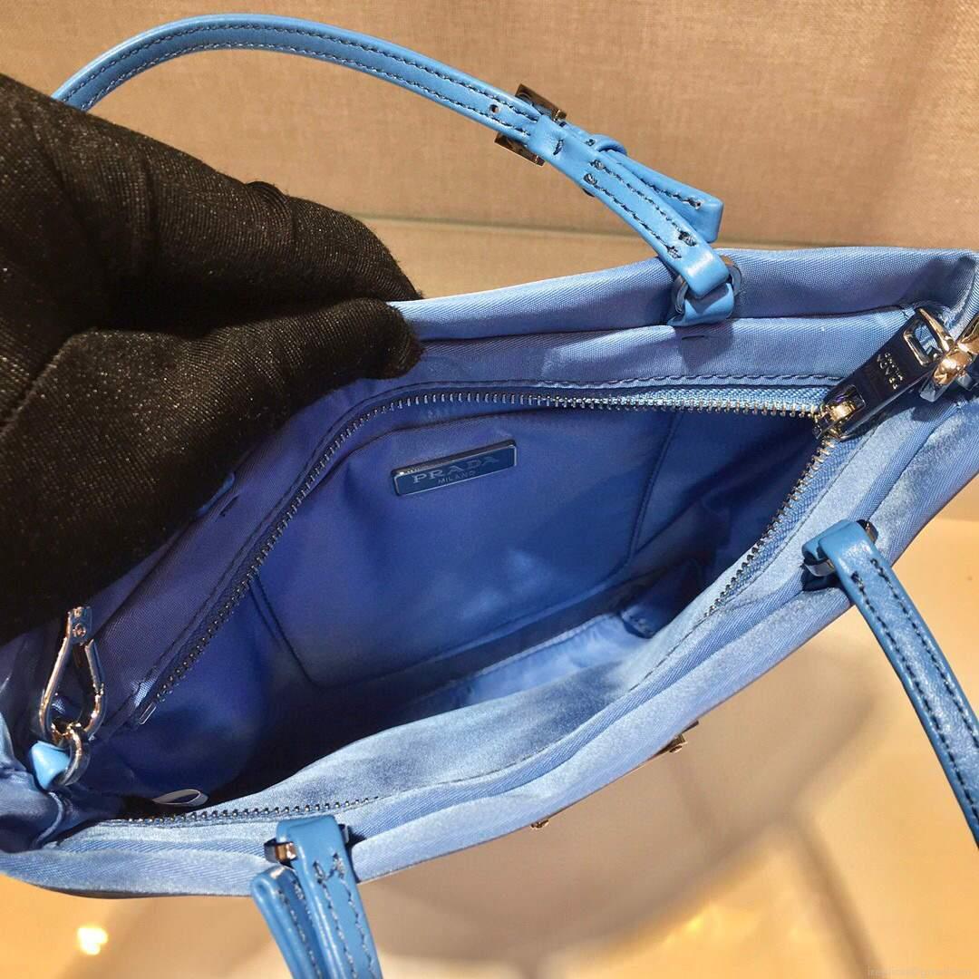 Prada 1BA252 Nylon Handbag Blue