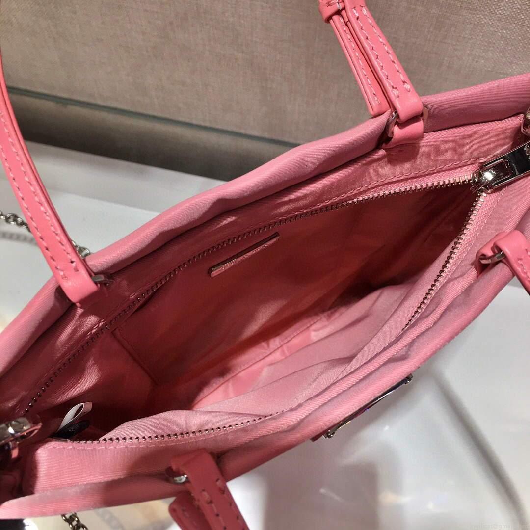 Prada 1BA252 Nylon Handbag Pink