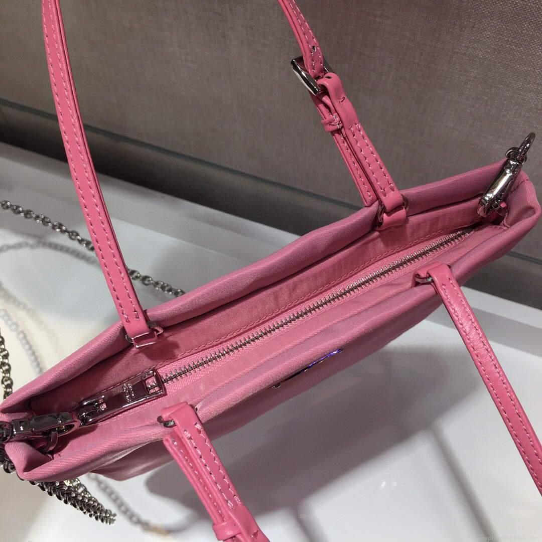 Prada 1BA252 Nylon Handbag Pink