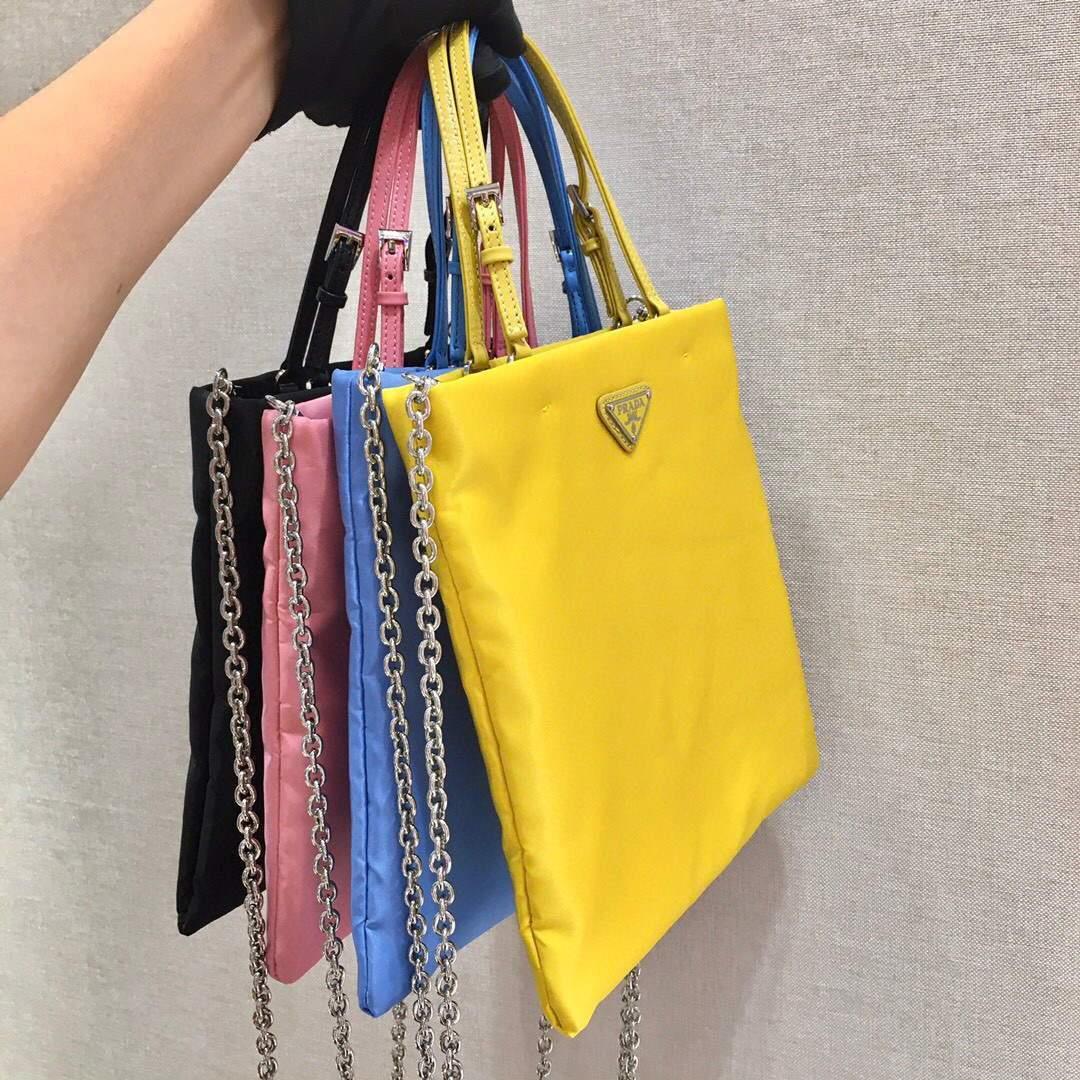 Prada 1BA252 Nylon Handbag Yellow