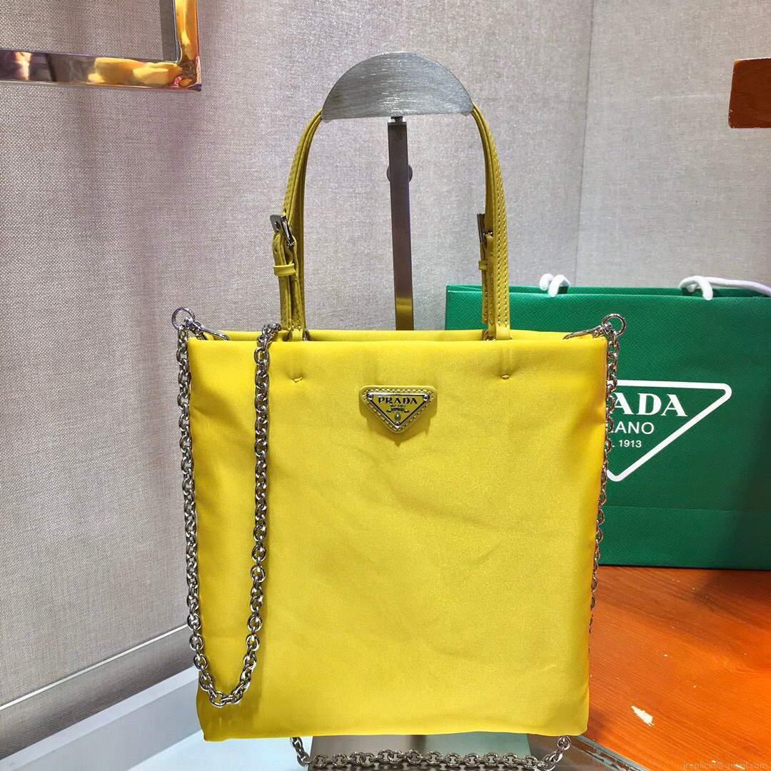 Prada 1BA252 Nylon Handbag Yellow