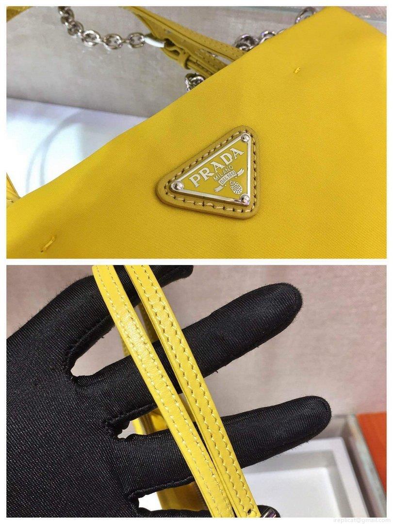 Prada 1BA252 Nylon Handbag Yellow